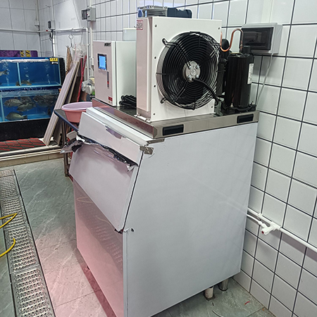 400公斤片冰機(jī)交付鄭州某水產(chǎn)海鮮店